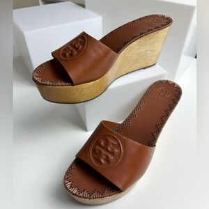 Tory Burch Patty Platform Wedge Sandal Shoe Slides Size 11 Never Worn NWOB